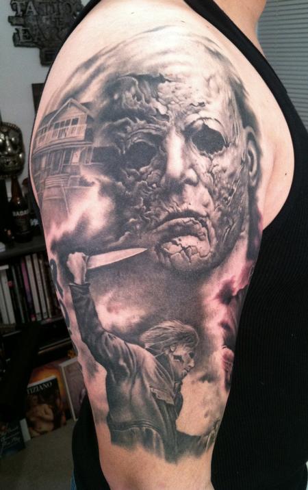 Tattoos - Michael Myers half sleeve. - 57079